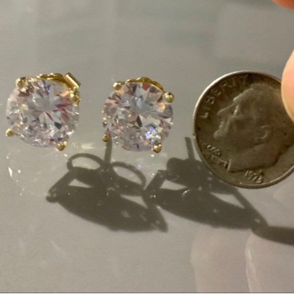 CZ By Kenneth Jay Lane Round Cut CZ Stud Earrings - Picture 3 of 4